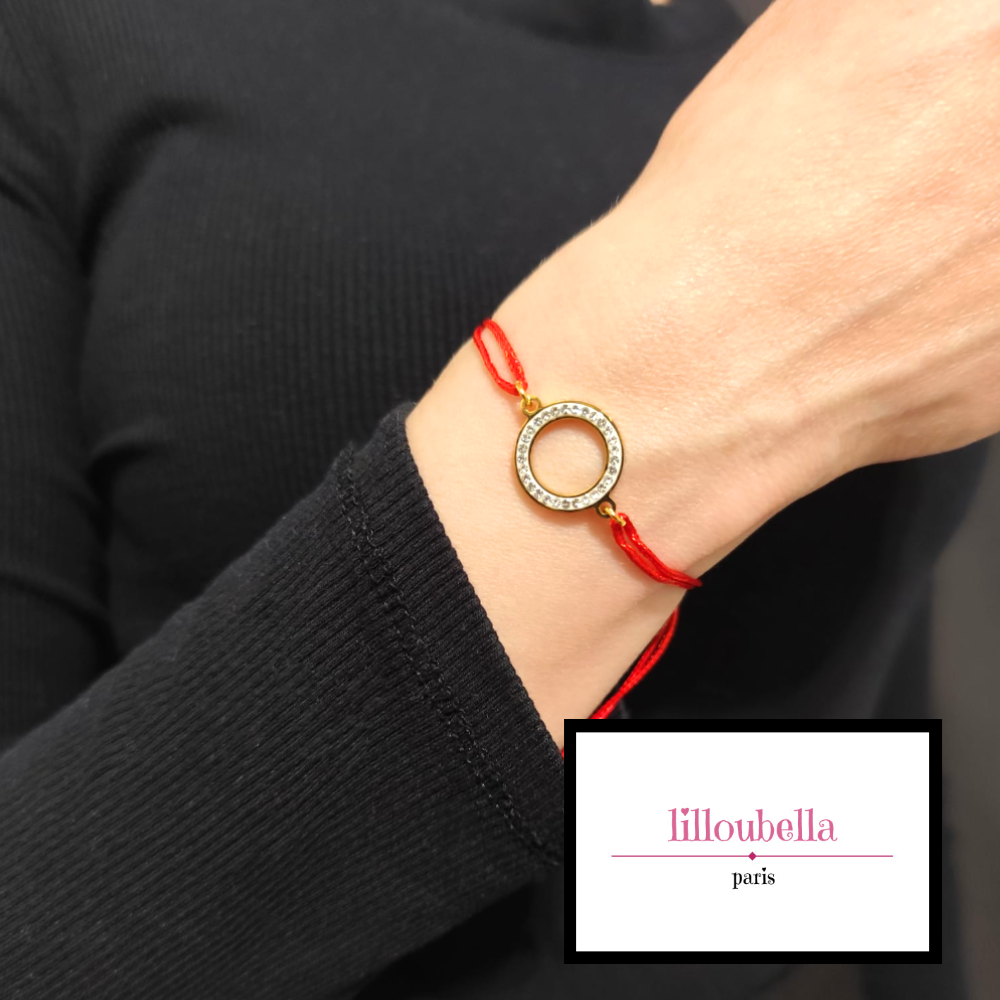 Lilloubella Paris Bracelet Fil rouge Zircon