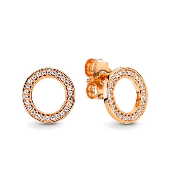 Boucles D'oreilles ronde dorées an acier pour femme